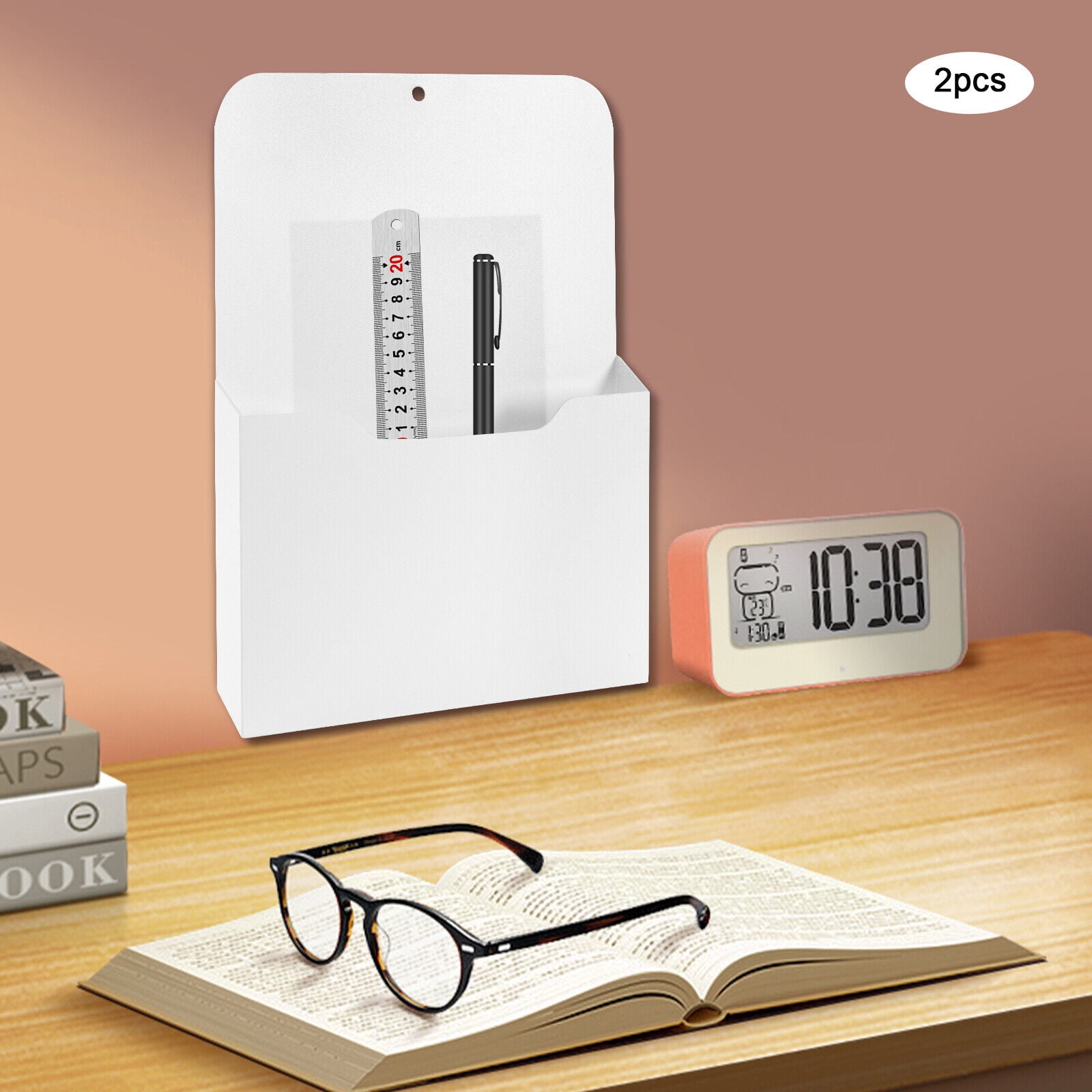 2Pcs File Holder Wallmounted File Organizer Paper Holder Office school