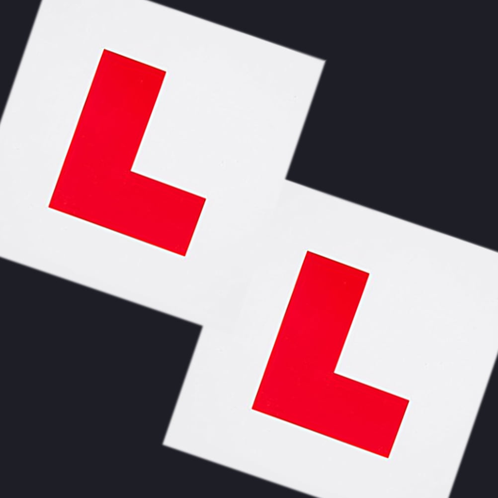 2Pcs Learner L Plates Motorcycle Car Sticker L Plates Learner Driver Plates