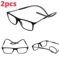 thumbnail image 1 of 2Pcs Magnetic Reading Glasses Men Women Front Connect Adjustable Temples Eyeglass Around Neck Hanging Readers 3.5,Gray, 1 of 6