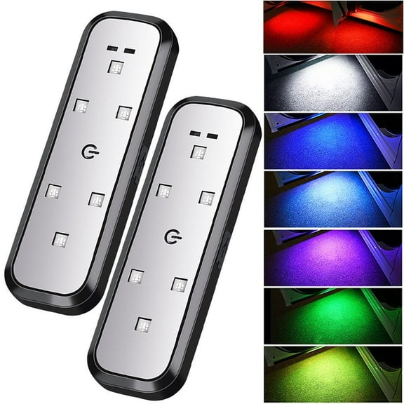 2Pcs Magnetic Wireless Car Door Welcome LED Lights with USB Signal