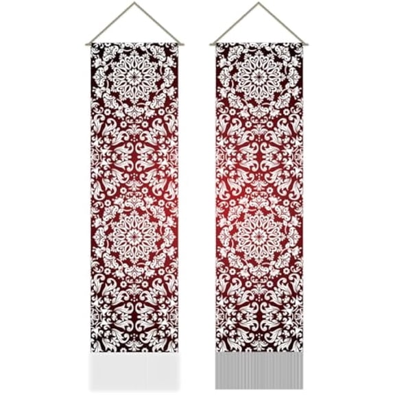 2Pcs Mandala Oriental Tapestry Mystical Meditation Symbol Tapestry Hanging(45.7x13 Inch)