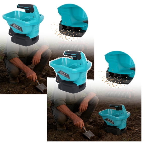 2Pcs Manual Broadcast Spreader For Garden And Granular Ice Melt Seed Disseminators