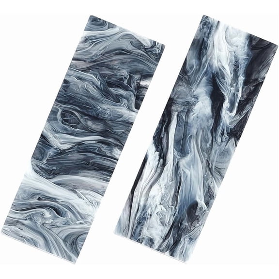 2Pcs Marble Pattern Knife Handle Scale Slabs Grips Acrylic Knives Handle DIY Material Tool for Knife Making Blank Blades 4.74x1.57x0.33 InchGray