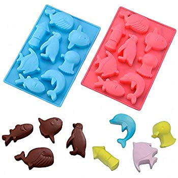 SliconMoldFun Chocolate Molds Silicone Candy Molds - 19 Shapes Silicone Molds BPA Free Nonstick Gummy Molds 6 Packs