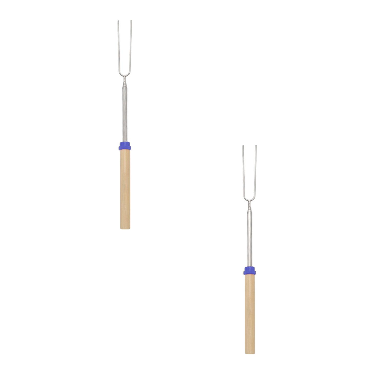 2PCS Marshmallow Roasting Sticks Outdoor Bbq Stainless Steel Telescopic
