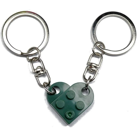 2Pcs Matching Brick Heart Keychain for Couples, Best Friend Heart Keychains Valentine’s Day Birthday Key Chain