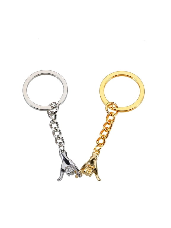 2Pcs Matching Couple Keyring Gifts for Friends,Long Distance Friendship Him Her