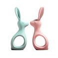 thumbnail image 1 of 2Pcs Matte Bunnies Easter Bunny Figurine Ornaments Ceramic Rabbit Egg Crafts for Home Decor and Seasonal Decoration，Green Pink ﻿, 1 of 4