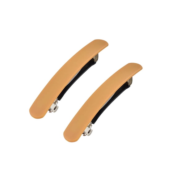2Pcs Matte Solid Color Simple Hair Clips, Non-Slip Rectangle Hair Pins for Women Girls, Multi Colors Daily Hair Accessories for Thick Thin Hair (Yellow)