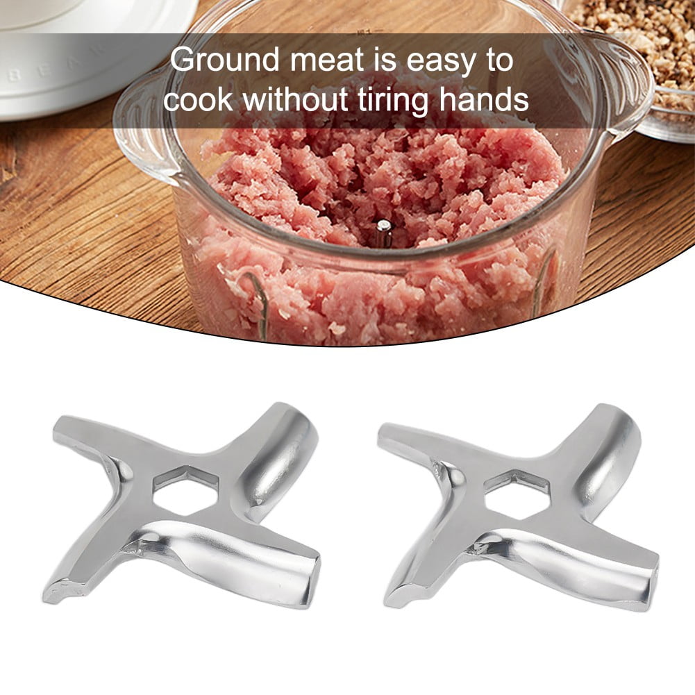 2Pcs Meat Grinder Blades #5 Mincer Accessory Replacement for Moulinex 46 mm Diameter 8 mm Square Hole Diameter Meat Grinders
