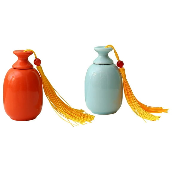 2Pcs Medicine Powder Container Sealed Tea Canister Portable Pills Holder