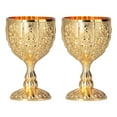 thumbnail image 1 of 2Pcs Medieval Vintage Wine Chalice Drinking Cup Goblet European High Grade Golden Retro Ornaments for Traveling Decoration Home Collection Pumpkin Gold, 1 of 9