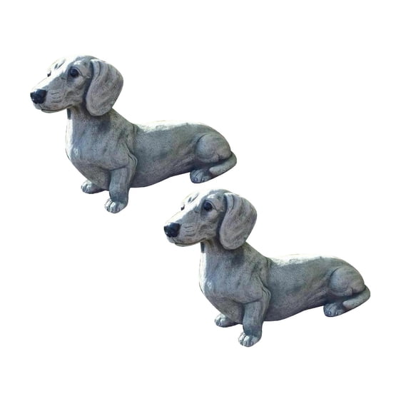 2Pcs Meditation Sitting Dog Statue Garden Outdoor Sculpture Ornaments Garden Ornaments Sitting Dog Resin Ornaments Gardening Crafts Meditation Sitting Dog Garden Sculptures & Statues