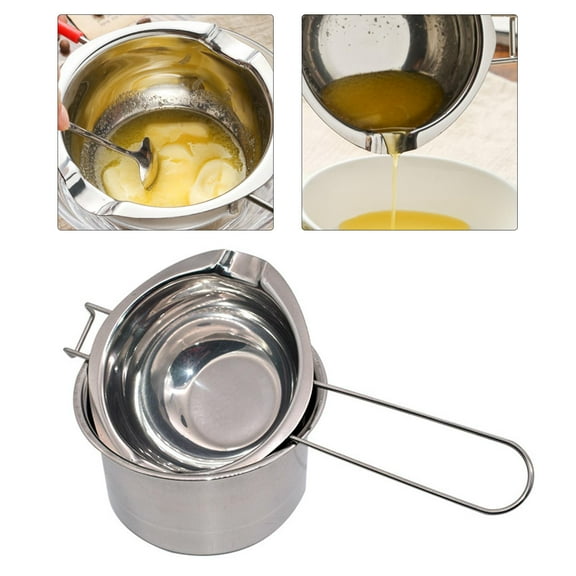 Abbraccia 2Pcs Melting Pot Chocolate Butter Baking Melting Stainless Soap Making Melter Tool Handmade DIY