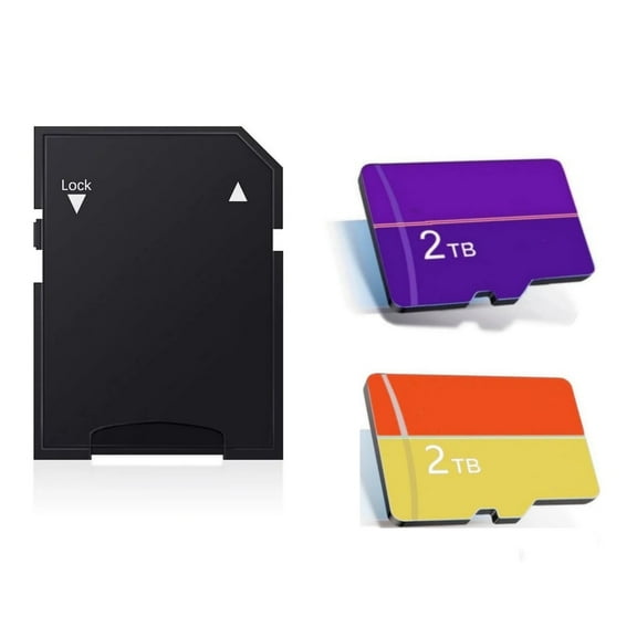 2Pcs Memory Card High Speed Waterproof with Adapter,Purple and Glod