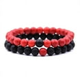 thumbnail image 1 of 2Pcs Men Women 8mm Chakra Beads Elastic Natural Agate Bracelet, Xinsrenus Under $5! 2Pcs Men Women 8mm Chakra, 1 of 2