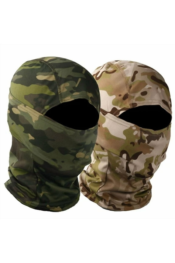 2Pcs Men Women Tactical Airsoft Balaclava Windproof Breathable Full Face Mask Us