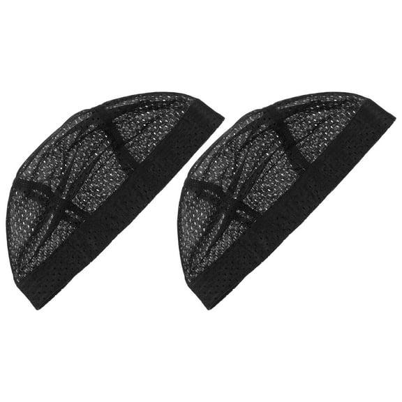 2Pcs Mesh Caps Elastic Stretchy Caps Breathable Adjustable Straps on Back Hair Caps Application for Making Wigs Men