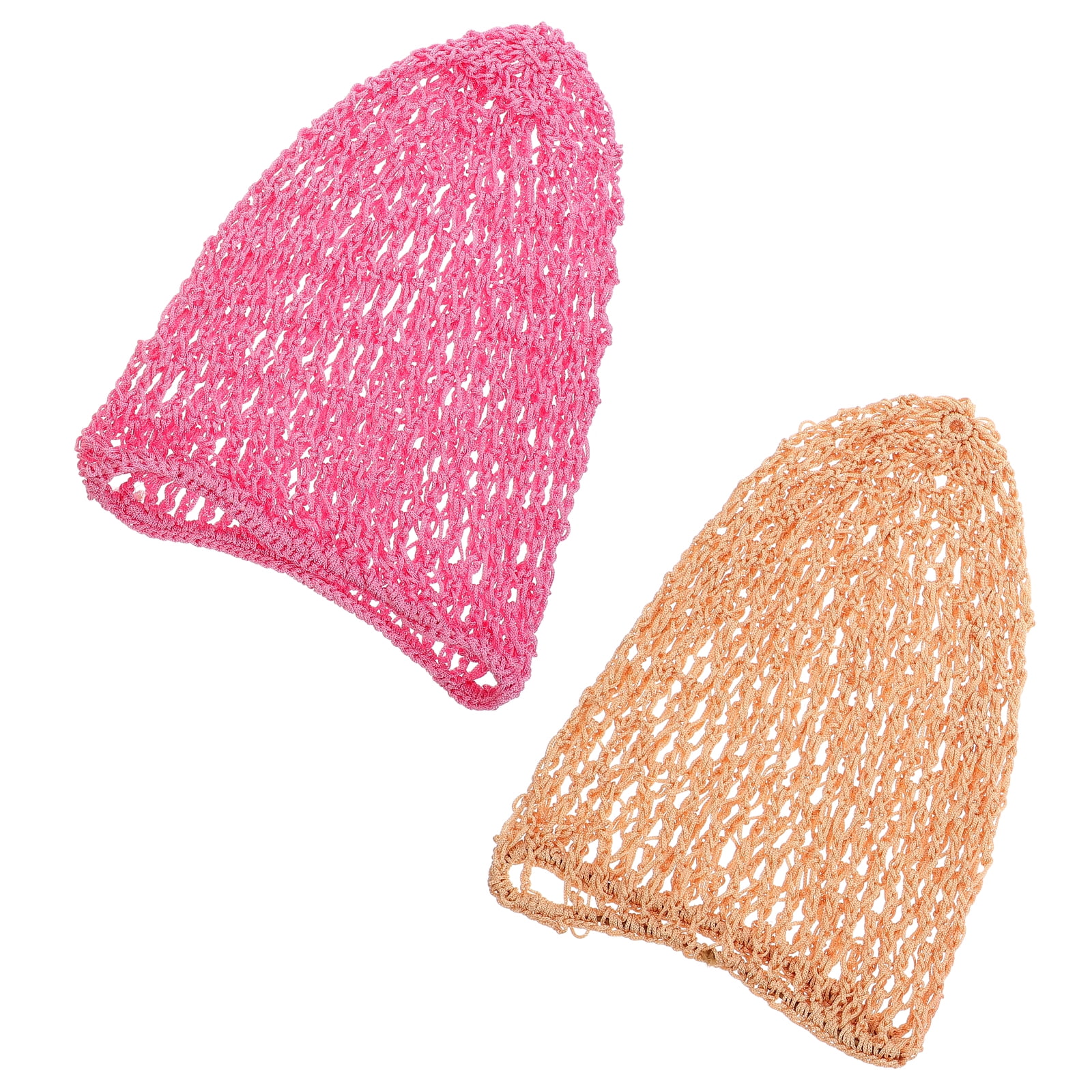 Onaparter 2Pcs Mesh Crochet Hair Nets Women Sleeping Hair Snood Hats Long （As Shown