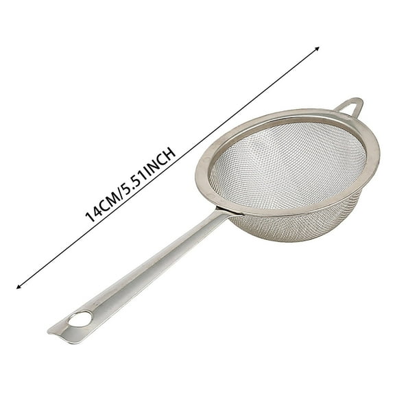 2Pcs Mesh Strainer with Handle, Stainless Steel Fine Mesh Sieve for Smooth Sauces and Broths Kilougeis