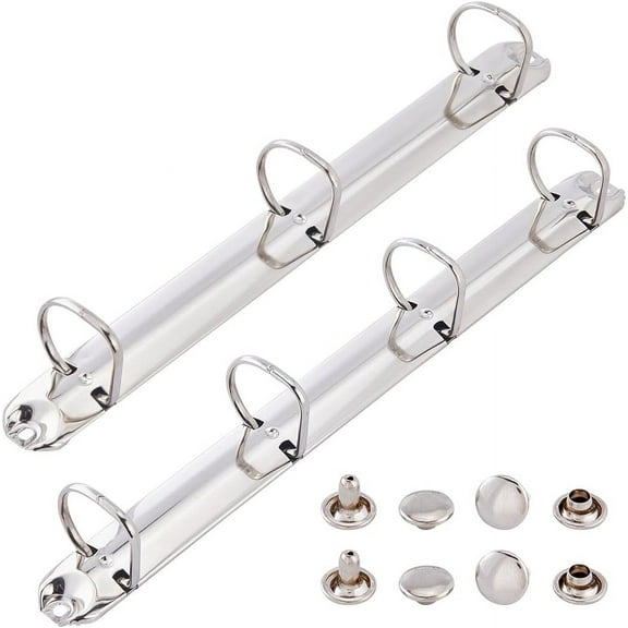 2Pcs Metal A4 Size 3-Ring 4-Ring Binder Mechanism Replacement Steel Loose Leaf Binders D-Rings Leaf Binding Spines Combs Combs for Organizers DIY Planners School Document Organization DIY