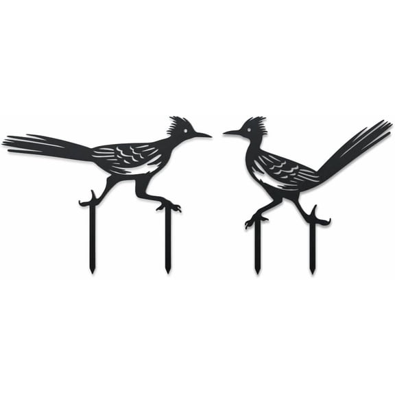 2Pcs Metal Bird Garden Stake Statue Running Birds Silhouette Decorative Farmhouse Stakes Metal Lawn Ornaments Cute Animal Lawn Art for Bird Lover Garden Backyard Outdoor Decorations