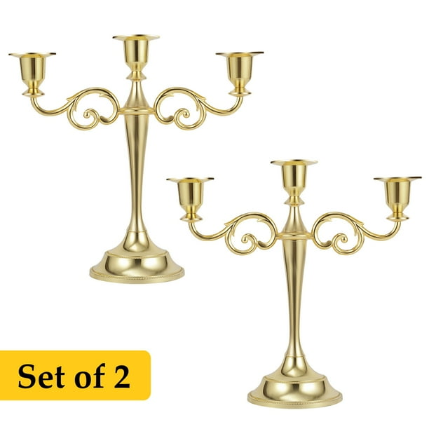 2pcs Metal Candle Holders 3 Arms Candelabra For Wedding Dinning Party Candlestick Home Decor 3502