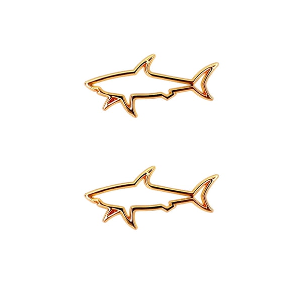 2Pcs Metal Car Sticker 3D Shark Car Styling Fashion Stickers Decals Car Accessory Universal for SUVs Trucks Vans Yellow