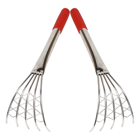 2Pcs Metal Claw Rake Tool with Comfortable Grip for Precise Clam and Shell Extraction