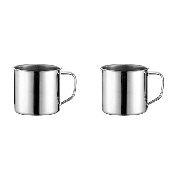 2Pcs Metal Coffee Mugs Camping Unbreakable Small Water Cups with Handle for Home Camping Travel Use Drinking Chocolate Mugs