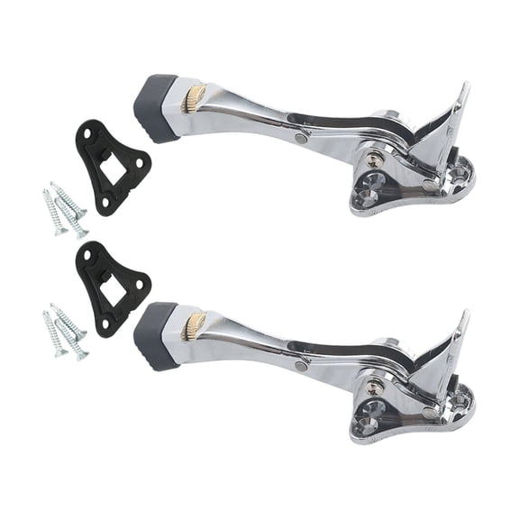 2Pcs Metal Doorstop Heavy Duty Adjustable Kickdown Door Stop Door Holder with Rubber Tip Easy to Set Down and Release