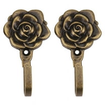 2Pcs Metal Rose Flower Curtain Tie Back Tieback Holders Wall Hooks Decor,2x Hooks,Green color