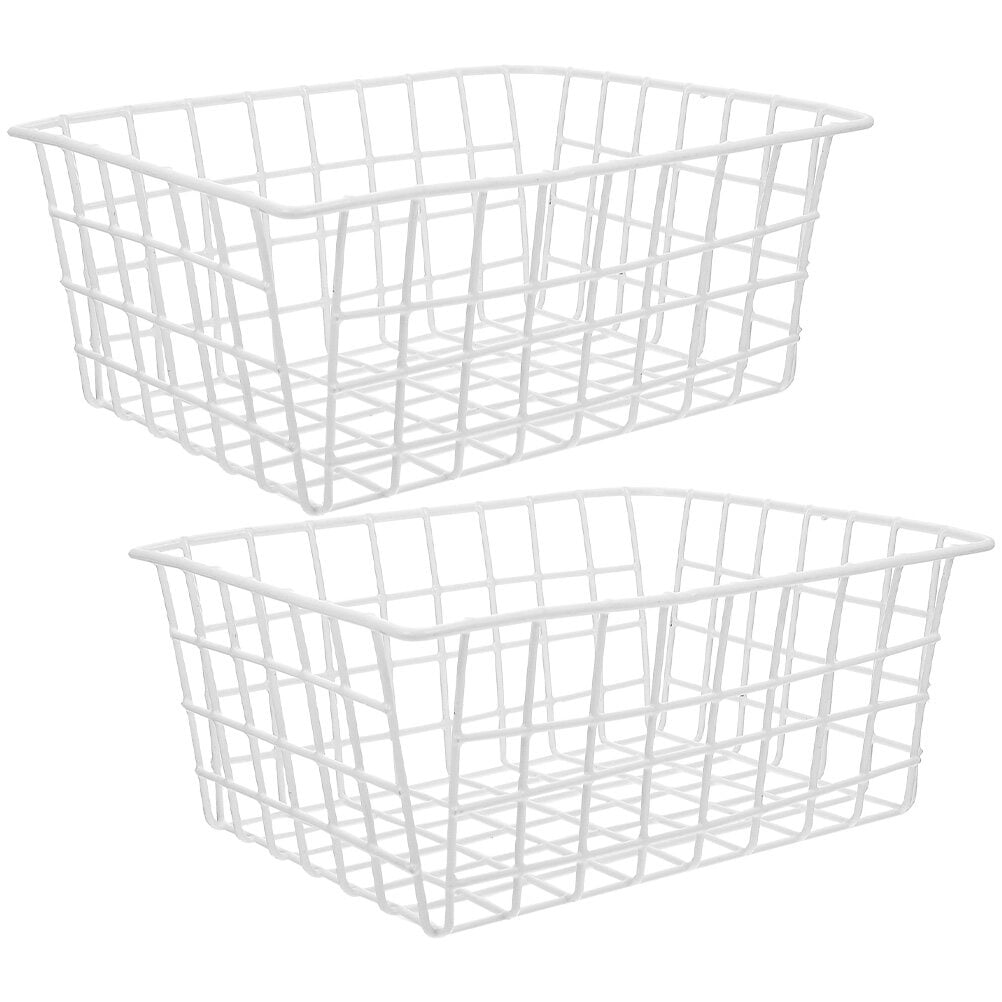 2Pcs Metal Freezer Organizer Freezer Wire Basket Freezer Storage Bin