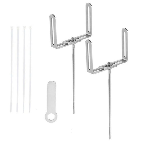 2Pcs Metal Gutter Downspout Holder Stable Stand Rustproof Anchors Easy to Install