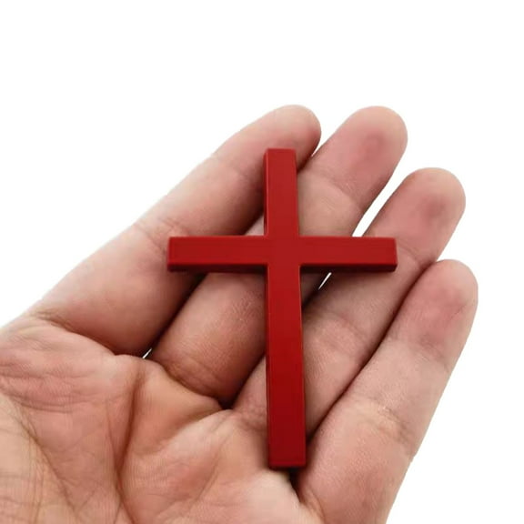 2Pcs Metal Jesus Christ Cross Badge Stickers, Metal Cross for Car, Alloy 3D Individual Car Cross Sticker, Self Adhesive Scratch Covering Metal Cross Auto Emblem Decal