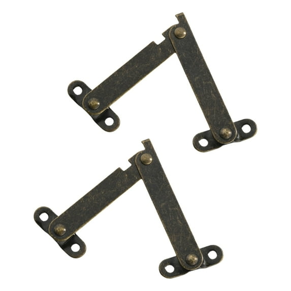 2Pcs Metal Lid Support Hinges Lift Up Stay Hinge Folding Support Hinges for Wood Box Jewelry Case Cabinet Easy to Use