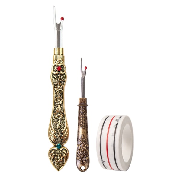 2Pcs Metal Seam Rippers and Sewing Positioning Tape Set for Sewing Stitching