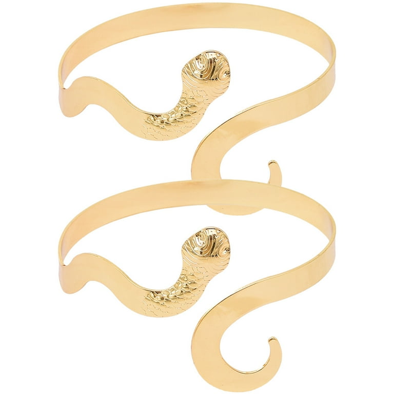 2Pcs Metal Snake Armband Punk Metal Snake Upper Arm Cuff Armlet Bangle Bracelet