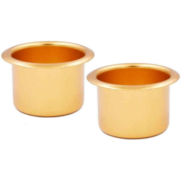 2Pcs Metal Sofa Recliner-Handles Cup Holder Insert Replacement Drink Can Holder for Sofa Boat Rv Couch Car Truck Poker Table, Gold