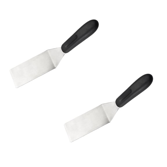 2Pcs Metal Spatulas Stainless Steel Spatula With Heat Handle 9.8 Inch Stainless Steel Spatula Ideal For Desserts Pancakes Eggs Griddle Scraper Or Bbq Cooking Utensils 7.9" X 1.6"