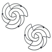 2Pcs Metal Trivet 7inch Cast Iron Trivet Flower Shape Hot Pots Metal Trivet Hot Pans Pad Table Mats for Home Kitchen, Black