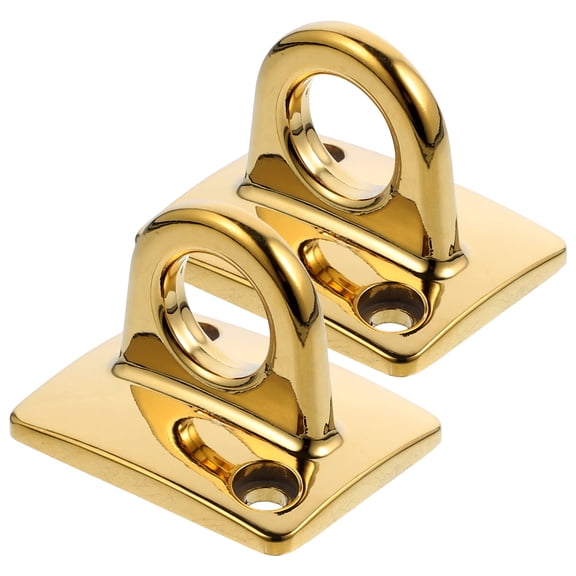 2Pcs Metal Wall Mounted Guardrail Rope Hooks Golden Finish for Crowd Control and Storage