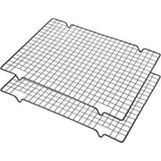 2Pcs Metal Wire Cooling Rack, Nonstick Stainless Steel Rectangular Cooling Grid for Kitchen Cookie Baking, 10 x 16 Inches, Black