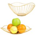 thumbnail image 1 of 2Pcs Metal Wire Fruit Basket for Kitchen Counter, Curved-Edge Large Fruit Bowls Holder for Vegetable Bread Snacks, Decorative Fruit Bowl for Table Centerpiece Living Room Dining (Gold), 1 of 9