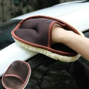 2Pcs Microfiber Car Wash Mitt, Soft Absorbent Cleaning Mitt, Scratch Plushs Car Washing Mitts, Wool Soft Car Washing Gloves, Car Waxing Polishing Towel for Car Windshield Window