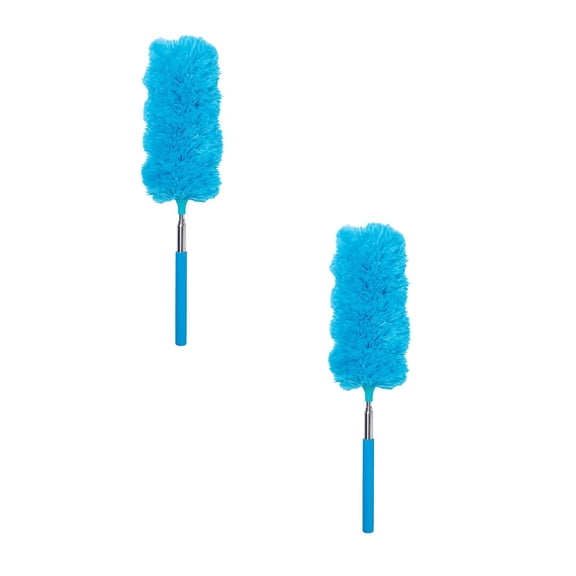 2Pcs Microfiber Feather Duster, with Extendable Pole and Bendable Head, Washable Microfibre Cleaning Tool for Cleaning Office, Car, Computer, Furniture, Sofa, Photo Frame