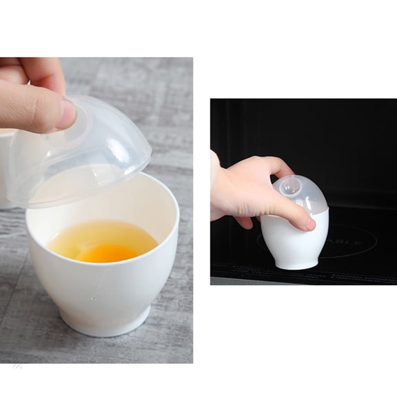 2Pcs Microwave Egg Cooker Boiler Maker Mini Portable Quick Egg Cooking Cup Steamed Tools For Breakfast