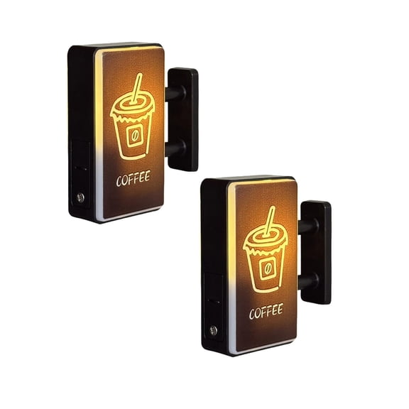 2Pcs Mini Coffee Refrigerator Retro Coffee Neon Sign Fridge With Light Wall Mount Lighted & Bar Signs For Kitchen Home Dorm Coffeelovers Stickers Graduation Decorations 2026