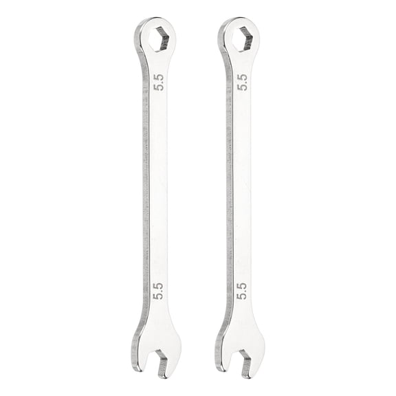 2Pcs Mini Combination Wrench 5.5mm Metric 12-Point Box Open End Stainless Steel