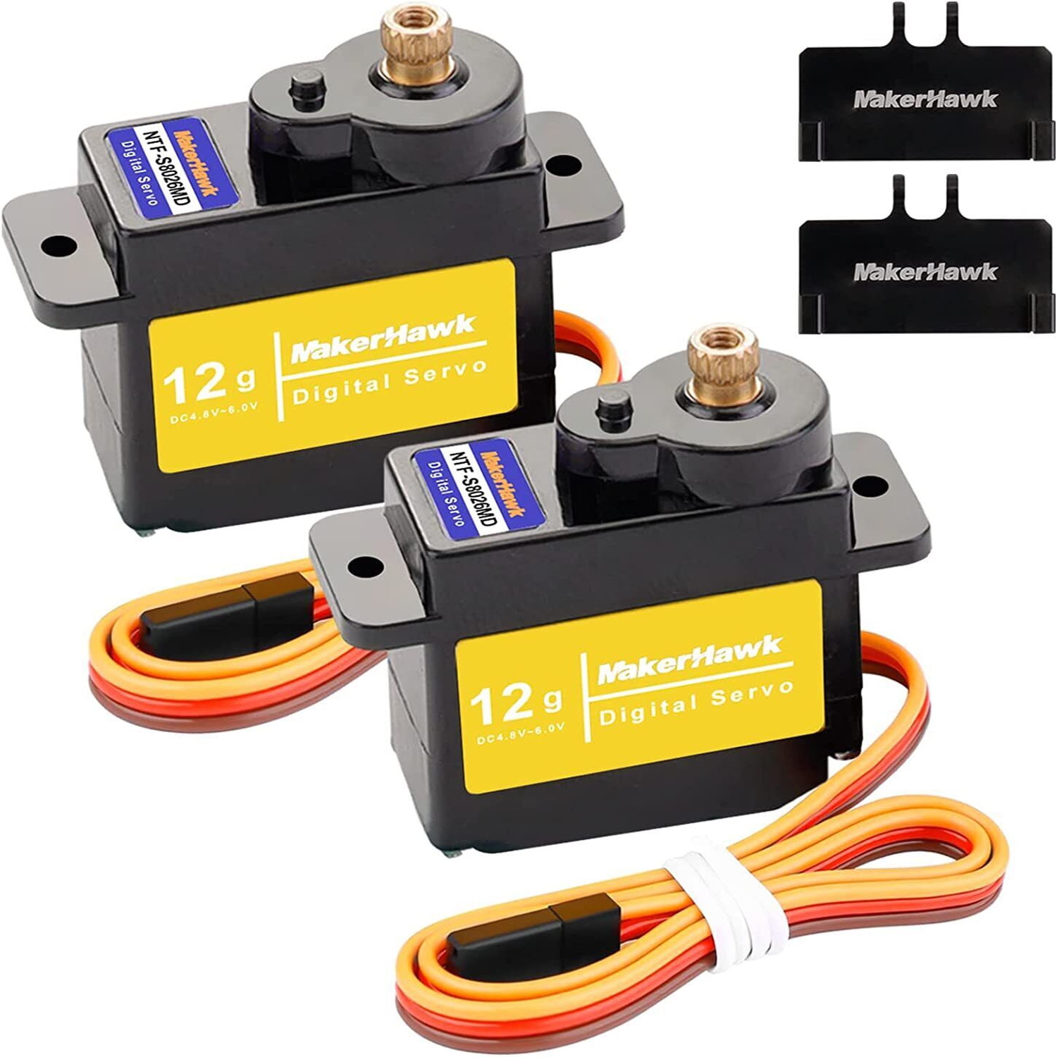 2Pcs Mini Digital Servo High Torque Waterproof Metal Gear Servo 12g 4.8V~6.0V RC Servo W/ 25T Horn for Axial SCX24